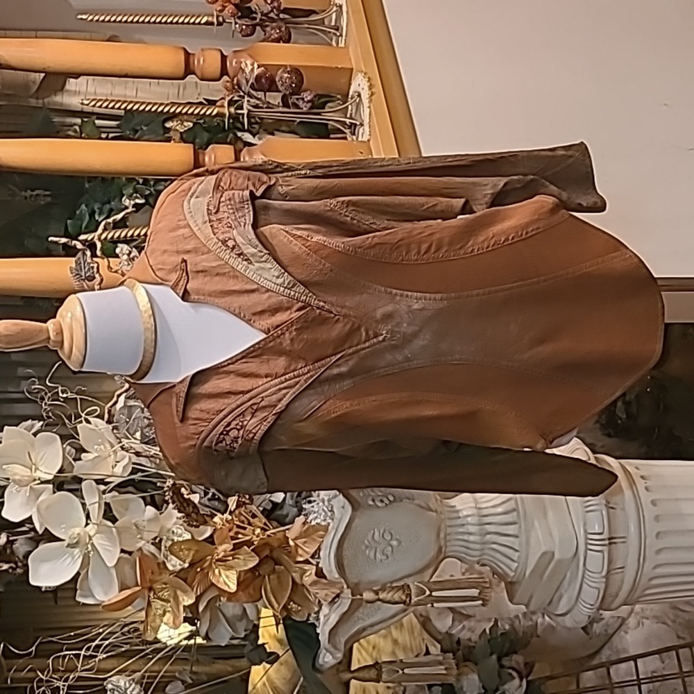 Vintage IIF Top Multicolored Bronze  Brown Batwing Asymmetrical Hem